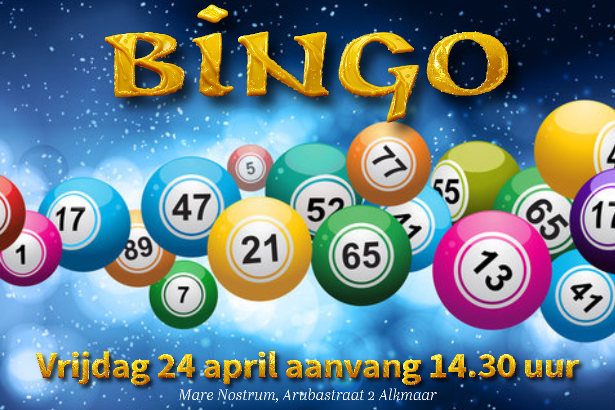 plaatje met bingoballen en daarboven het woord Bingo