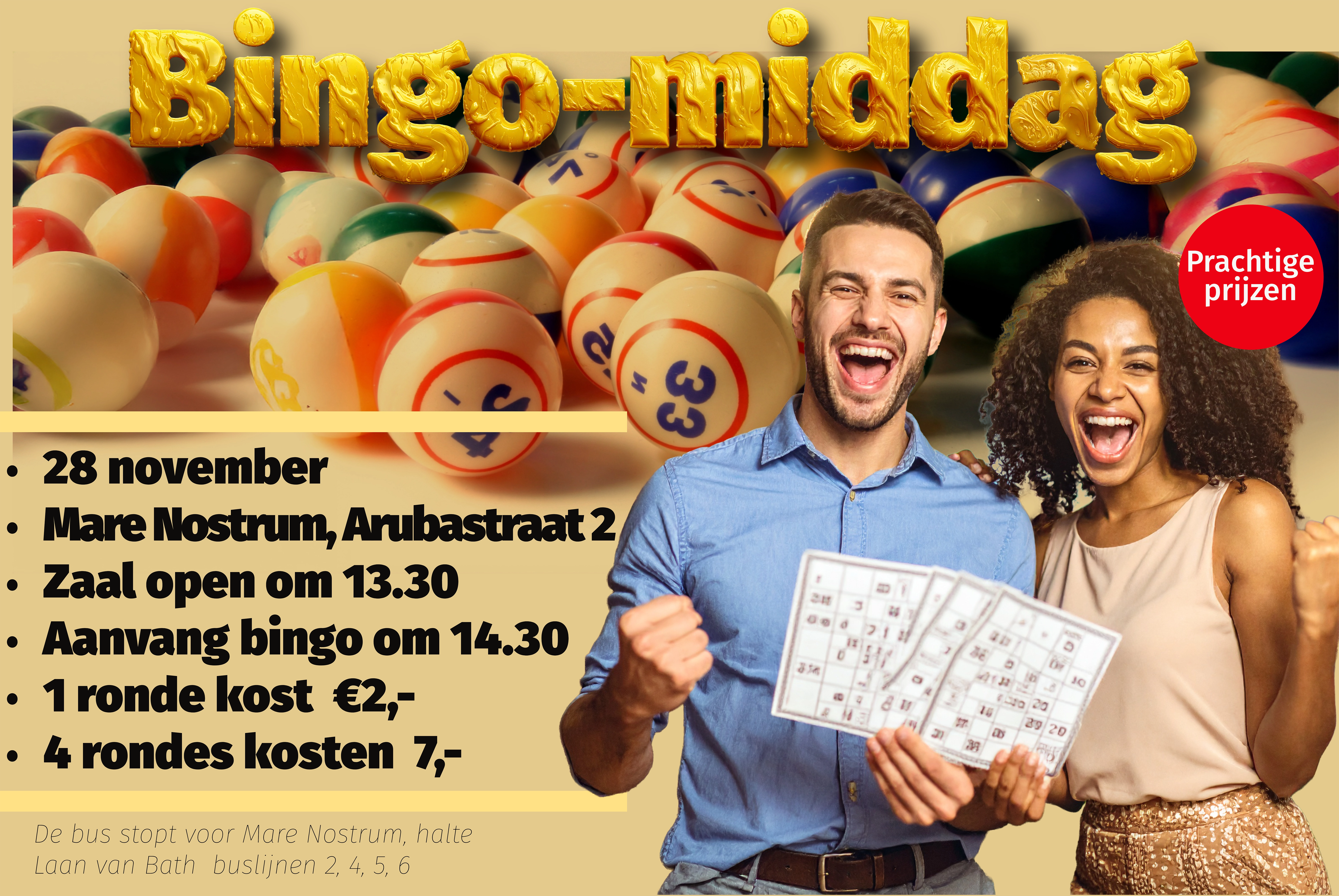 Plaatje van juichende mensen die klaarblijkelijk iets hebben gewonnen met bingo