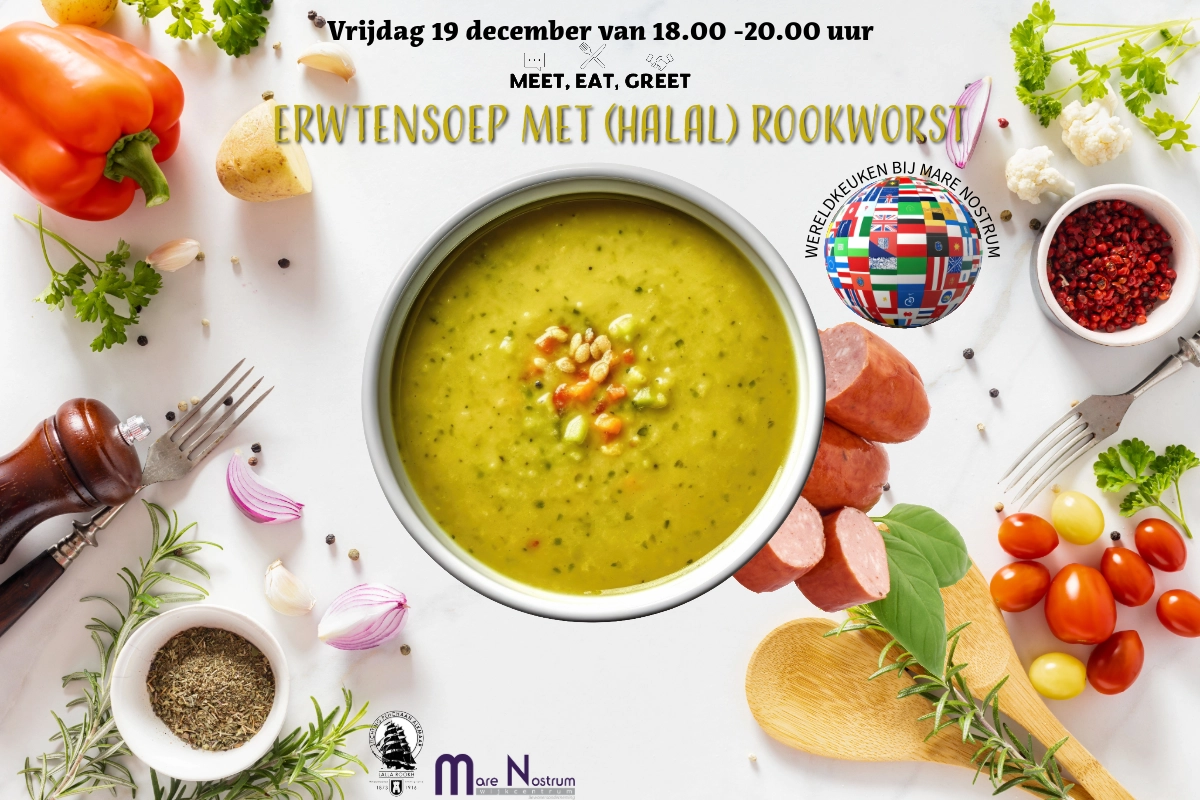 KiBord erwtensoep met wordst ernaast